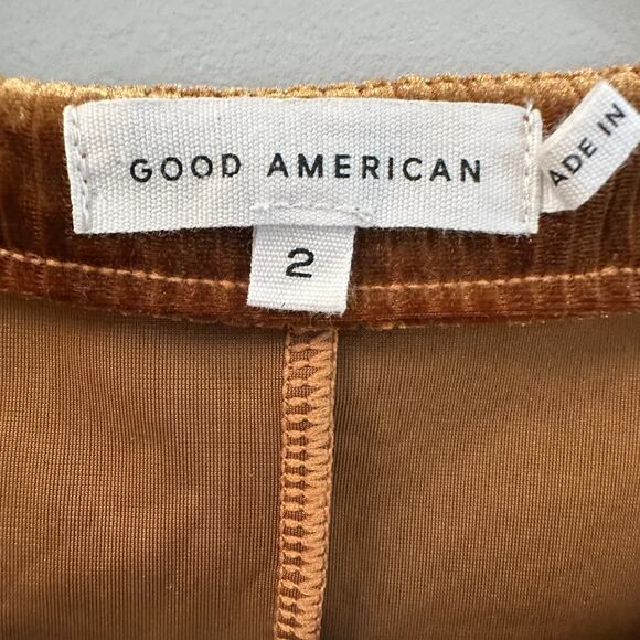 Good American Dolman Copper Brown Velour Shirt, Size Medium - Picture 6 of 9